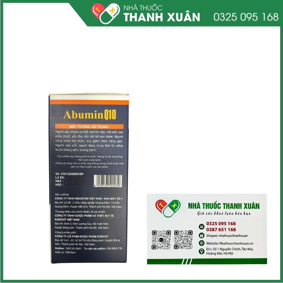 Abumin Q10 - Viên uống bổ sung albumin và một số acid amin cần thiết cho cơ thể